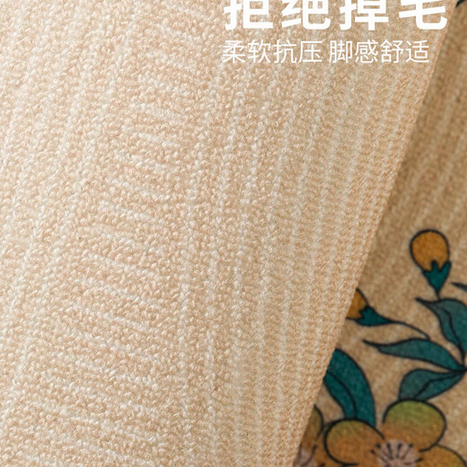 Jun Yuexi new Chinese style living room carpet thickened study soundproof floor mat bedroom bedside sofa coffee table blanket household disposable mat loop pile-ebony case 240cm*400cm decorative space