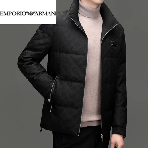 EMPORIO ARMANI阿玛尼2025年冬季新款男士白鸭绒商务休闲时尚纯色保暖羽绒服男外 咖啡色 2XL 建议150-170斤