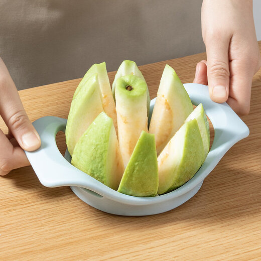 Wenzhi Stainless Steel Apple Fruit Cutting Artifact Home Creative Slicing Melon and Fruit Divider Slicing Cutting Flap Cutting Corer Light Blue