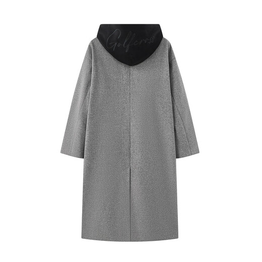 GOLFCROSS fake two-piece simple versatile hooded windbreaker silhouette long coat for men and women, light gray M