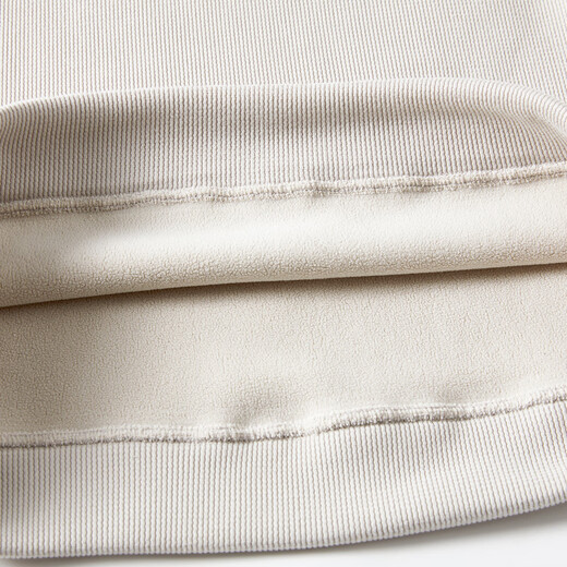 Flying in the snow off the shelves 2025 winter new men's round neck sweatshirt casual sports simple versatile cuffs loose thread design khaki | 7101 M /170/88A