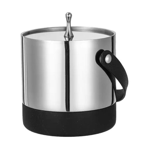 Yusenyi 304 stainless steel ice bucket champagne bucket red wine foreign wine beer ice bucket ktv bar insulation ice wine bucket ice bucket thickened inclined mouth ice bucket (silver) bright