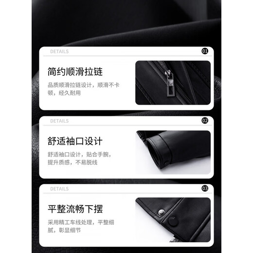 ROMON high-end dad winter leather jacket men's middle-aged and elderly men's removable thickened leather jacket with velvet liner, red coffee wool + liner removable M 170 (suitable for 90-110 Jin Jin equals 0.5 kg)