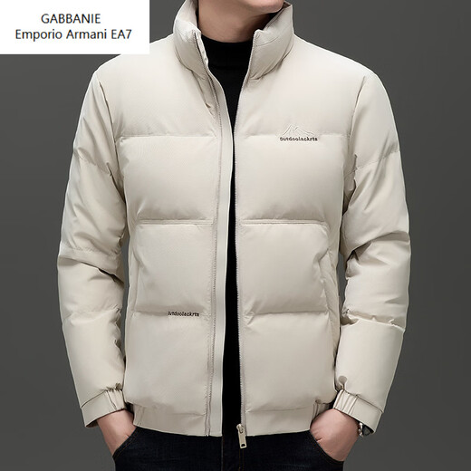 Emporio Armani EA7 Armani 2026 Winter New Casual Young and Middle-aged Stand Collar Solid Color Down Jacket Men's Warm 90 White Duck Down Men's Off-White L 175