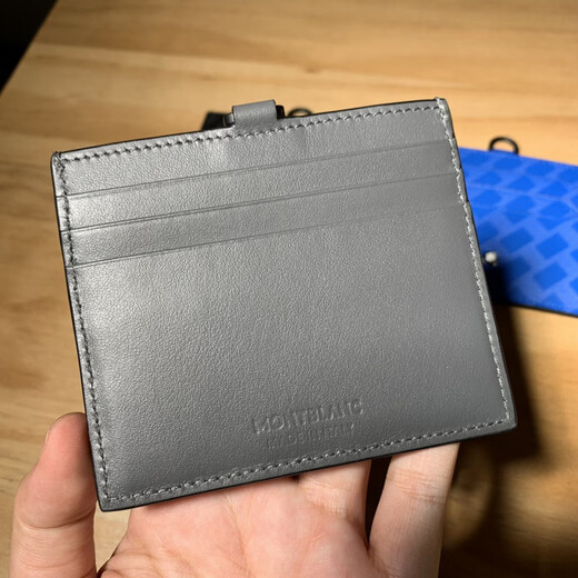 Montblanc (MONTBLANC) Fashion Series 6 Card Slots Business Style Men's Card Holder Gray with Hook