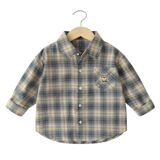 RightEuro boys plaid shirt autumn new spring and autumn children's clothing children's baby shirts 1 year old 3 autumn trend