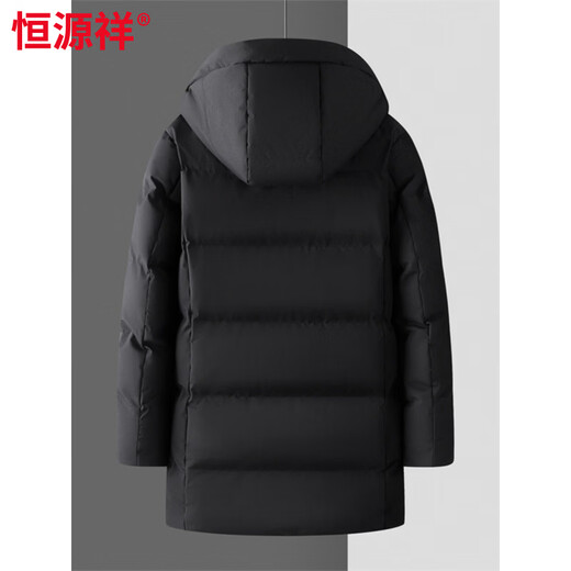 Hengyuanxiang Winter Medium and Long Size Down Men's Warm and Casual Thickened Fatty Long Version Jacket Men's Khaki L 120Jin Jin is equal to 0.5 kg