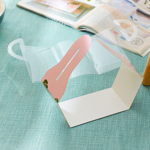 Portable triangle mousse cutting packaging box thousand-layer cutting packaging box baking pastry transparent box marble box + bottom tray 50 sets *