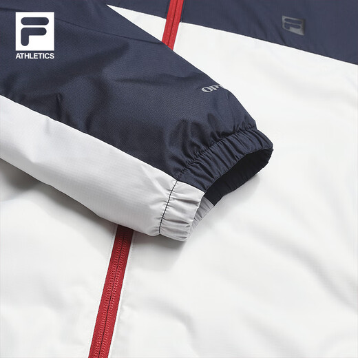 FILA Official Men's Cotton Clothes 2026 Spring New Outdoor Sports Comfortable Warm Color Blocked Hooded Jacket Snow White-WT L 175/96A/L