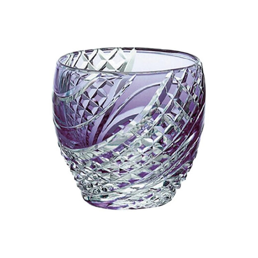 KAGAMI Edo Kiriko fish scale wine glass and set purple 80ml purple 80ml