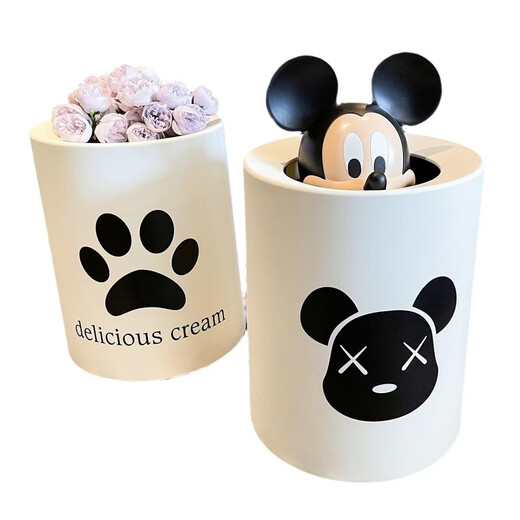 Miaopule light luxury trash can household large capacity living room bedroom toilet bathroom simple double-layer ins lidless paper basket 14L double barrel bottom English