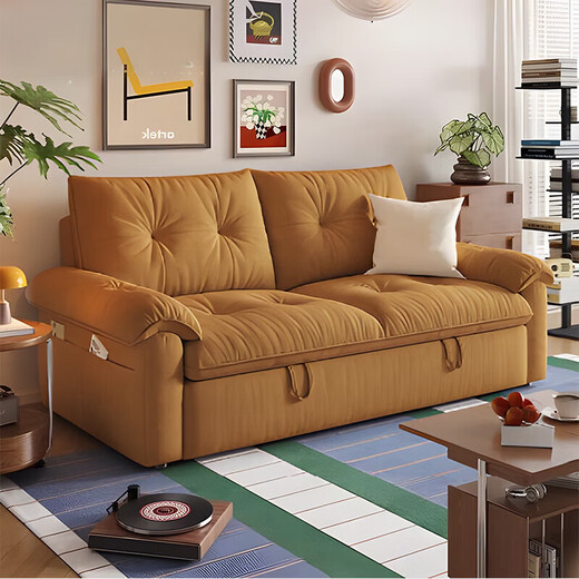 Faith Laile folding sofa sheets double guest bedroom retractable bed small apartment cloud sofa multi-functional removable and washable sofa moon curtain white 1.2m single seat removable and washable