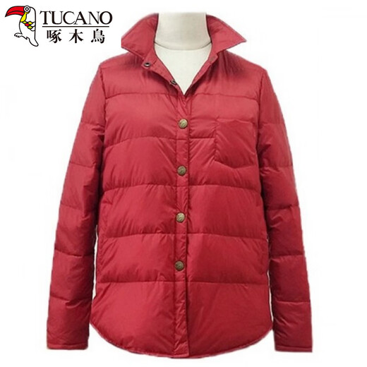 Woodpecker Winter Lightweight and Warm Jiaxing Pinghu Shirt-style Down Jacket Women's Underwear Shirt Collar Liner Bottoming Cotton Jacket Thin Gray M 110-125Jin Jin equals 0.5 kg