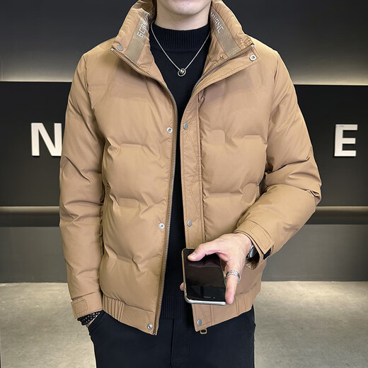 SNOWFLYING high-end brand winter new stand collar winter new white duck down thickened trendy versatile down jacket men's jacket off-white XL men's 2025 new model recommended 140-160Jin Jin equals 0.5 kg