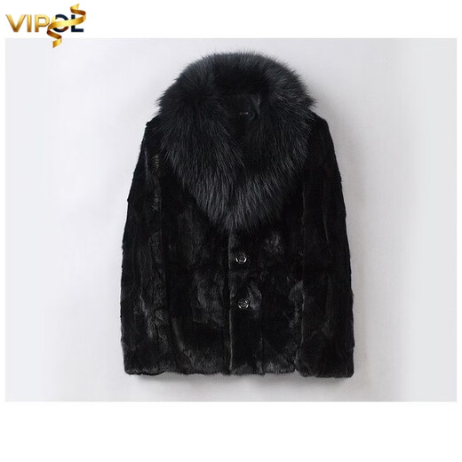 VIPOL's new Haining imitation leather raccoon dog fur collar sheep sheared jacket men's short fur one-piece thickened thick jacket black mink style fur one-piece lining 3XL 160Jin Jin equals 0.5kg ---180Jin Jin equals 0.5kg