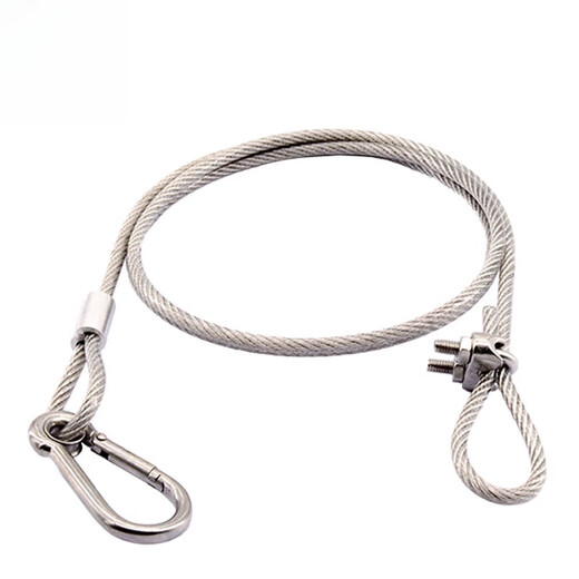 Xu Ding 304 stainless steel plastic-coated steel wire rope adjustable length anti-fall safety rope stage light audio safety rope transparent plastic-coated 2mm*0.5m adjustable