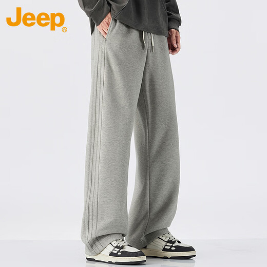 JEEP Jeep Pantalones Casuales Pantalones Rectos Sueltos de Primavera y Otoño para Hombres Pantalones Deportivos con Cordones de Moda para Hombres Color Avena 32