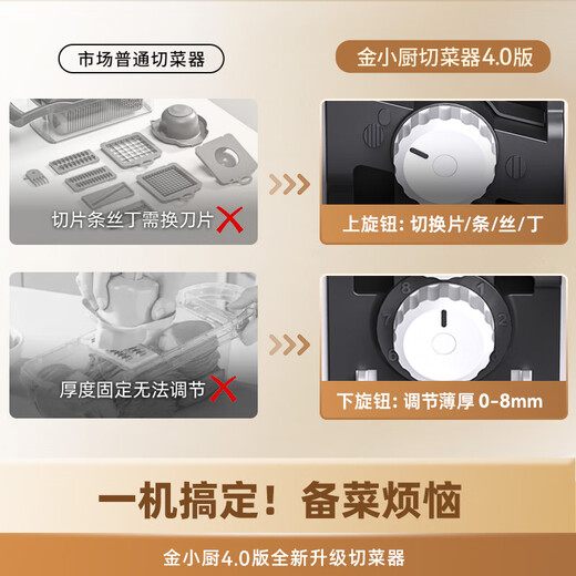 Jin Xiaochu's fourth generation vegetable cutter does not hurt your hands, household slicing, dicing, strip cutting, potato shredding artifact, multi-functional vegetable cutting artifact, Chengfeng series flagship version, space gray