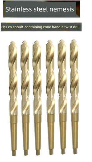 S Cobalt-containing drill bit Stainless steel special taper shank twist drill bit H High-speed steel M35 Morse drill bit 13-35.5mm Cobalt-containing cone drill 60MM