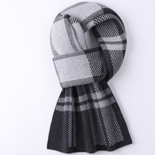 Xiaolilang genuine men's cashmere scarf winter new warm scarf for dad's birthday gift high-end gift box black