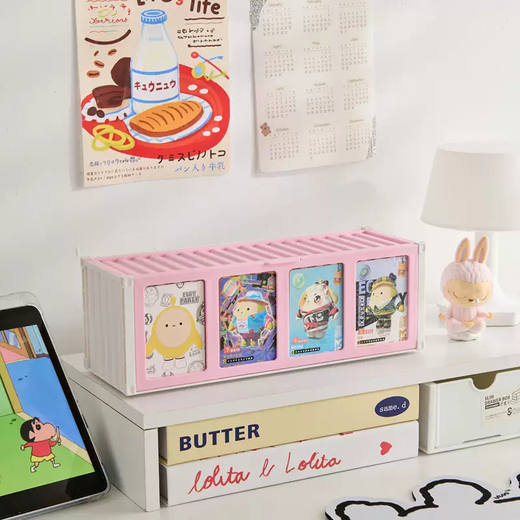 Yusenyi RMAX small card storage box flip-top acrylic Ultraman card pony card box large capacity pink pink