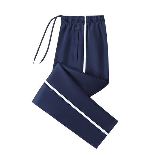School uniform pants winter thickened with velvet, navy blue one bar, two bars, navy blue junior high school students, primary school students, navy one bar-velvet style 170 (XL) recommended height 165-170