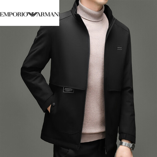 EMPORIO ARMANI Armani winter new men's down jacket middle-aged business versatile stand-up collar warm casual jacket top white duck khaki M 170