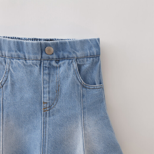 MARC&JANIE Mark Jenny blue denim girls' version A denim skirt children's skirt skirt spring new style 560176 light denim - ready stock 110 cm (recommended height 101-110cm)