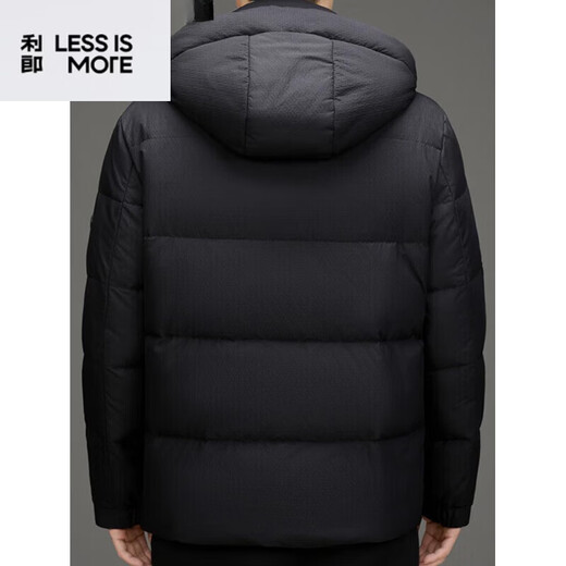 丨Lilang丨Lilang Men's Down Jacket Winter New Business Casual Middle-aged Stand Collar Hooded White Duck Down Men's Warm Jacket Black M 170