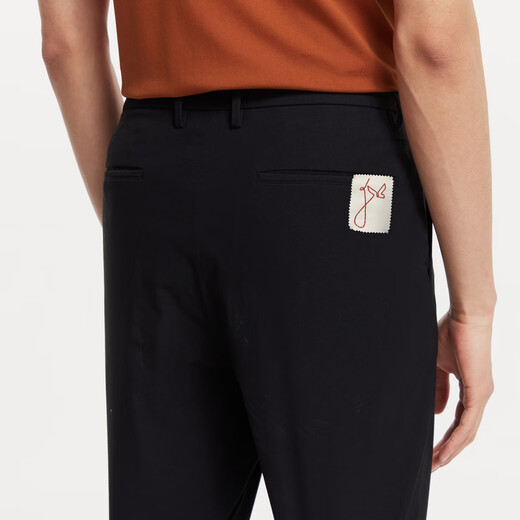 JOEONE High Elastic Water Repellent Casual Pants Men's Spring Cool Quick-drying Comfortable High Elastic Pants Slim Fit+Black+JB1D81012 32 Sizes 175/80A (2.46) Feet 82cm