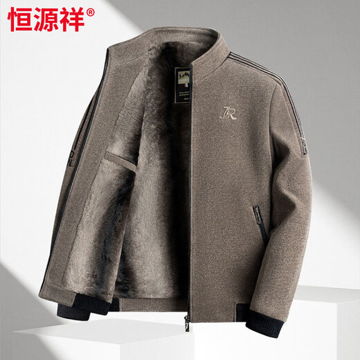 Hengyuanxiang Dad Зимняя куртка Schneider среднего возраста Мужская теплая куртка с воротником-стойкой Зимний топ для дедушки среднего возраста Черный XL