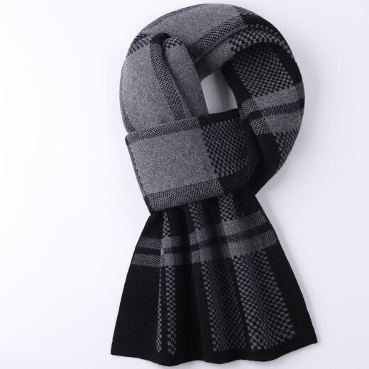 Xiaolilang genuine men's cashmere scarf winter new warm scarf for dad's birthday gift high-end gift box black