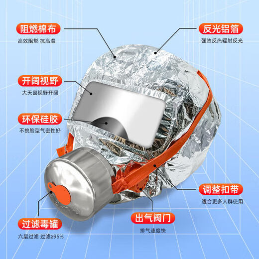 3C new national standard fire escape gas mask anti-smoke mask adult and children filtering respirator Zhe'an Guangxiao TZL-30 gas mask (smoke filter upgraded new model, 97% smoke filtration efficiency