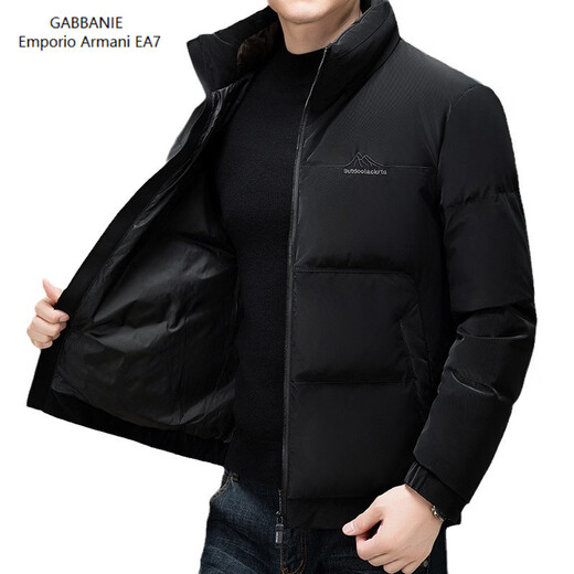 Emporio Armani EA7 Armani 2026 Winter New Casual Young and Middle-aged Stand Collar Solid Color Down Jacket Men's Warm 90 White Duck Down Men's Off-White L 175