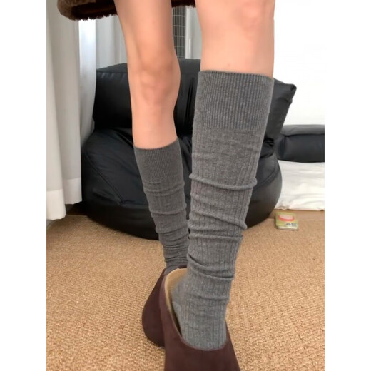 Ao Yan Lai vertical striped slimming calf socks for women in autumn and winter, lazy style, five colors, 1 pair each