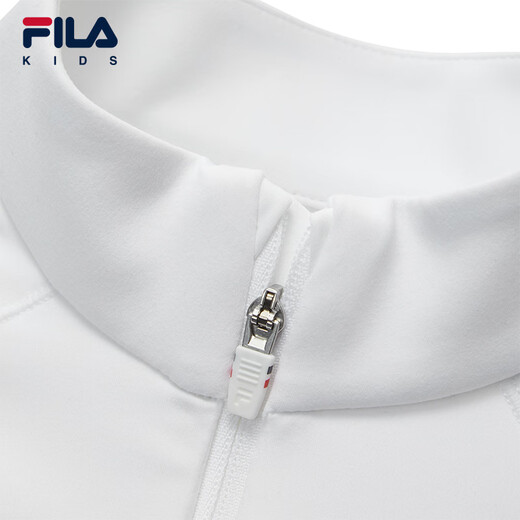 FILA children's clothing long-sleeved 2026 spring new style women's and older children's sports half-breasted stand-up collar tops Jade White-WT 165