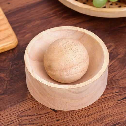 Runhuanian Wooden New Pressed Round Dumpling Skin Pressing Device Artifact Dumpling Cake Skin Wrapped Water Household Dumpling Mold Essential for making dumplings - natural solid wood 1 ball without base