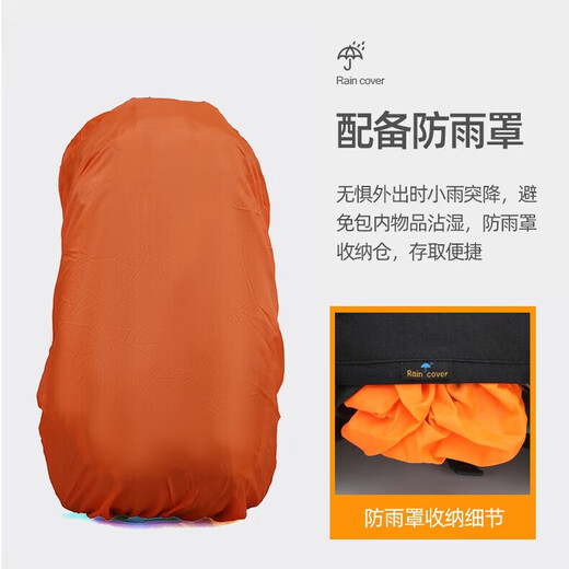 CAMEL Camel Factory Outdoor Mountaineering Bag Carrying System Waterproof Hiking Trail Bag Sports Travel Bag Gray Blue 40L Medium Bag 1100g