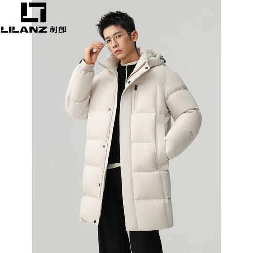 Импортные ткани LILANZ, морозостойкий и теплый утолщенный пуховик средней длины мужской, зимний водоотталкивающий 90 пуховик из белой утки, черный М 170