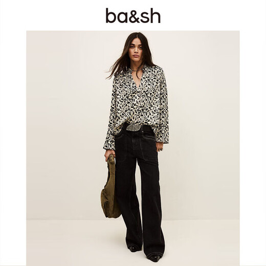 Ba&shbash2026 new early spring retro holiday style printed shirt temperament top women's long-sleeved shirt 1E26PIA ECRU L 2