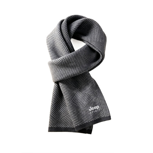 JEEP SPIRIT pure wool scarf men's autumn and winter new high-end light luxury scarf girls windproof warm scarf scarf burgundy one size