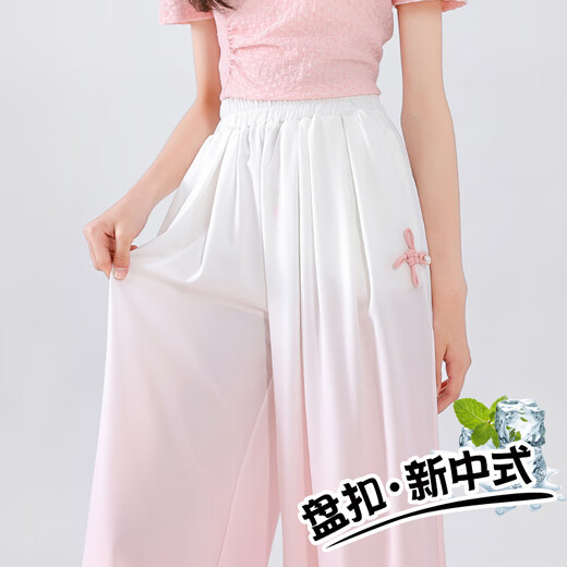 优优1点（Yoyo one）国风套装女童2025新款儿童夏季洋气女大童中式裤子夏装两件套女孩   15117粉色+9921白色 120cm