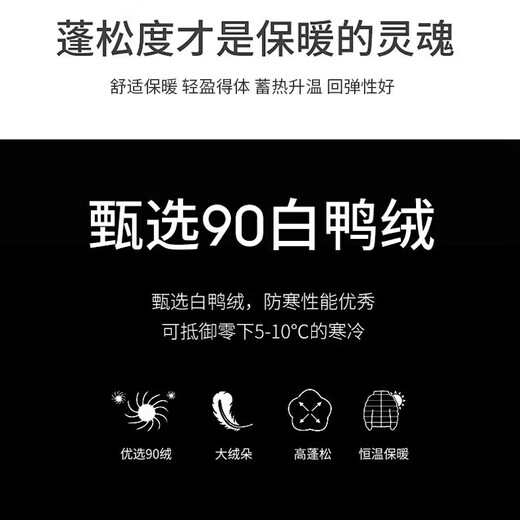 JASONWOOD官方高端品牌羽绒服男士2025冬季新款商务休闲夹克中年爸爸装外套 高档黑色【名牌男士】 M 建议【100-120斤】