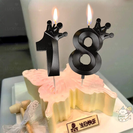 Fantasy Birthday Candle Cake Birthday Candle Creative Atmosphere Ritual Sense Boy Crown Digital Decoration 2025 New Diamond Crown Candle Pink 1
