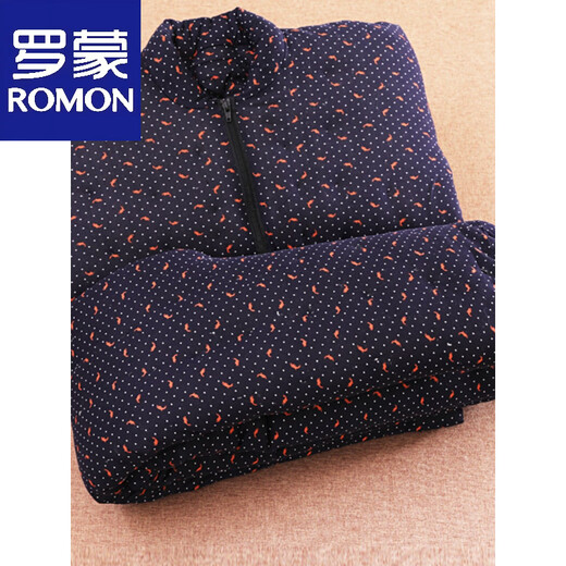 Luo Meng's winter handmade pure cotton cotton coat for middle-aged and elderly men's cotton jacket and trousers suit thickened warm liner cotton coat burgundy animal year red suit 2XL 165-170 weight 120-140Jin Jin is equal to 0.5 kg