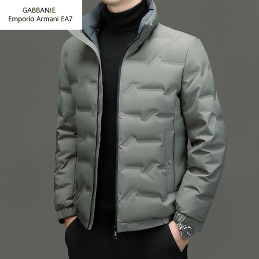Emporio Armani EA7 Armani autumn and winter new short 90 white duck down jacket for young and middle-aged men's loose warm casual short clip gray green XL 180