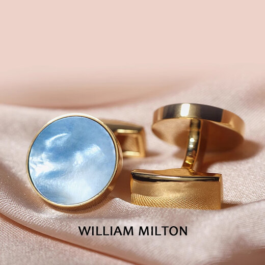 WILLIAM MILTONWilliam Milton deep sea blue mother-of-pearl cufflinks men's high-end cuff nails light luxury gift gift box silver