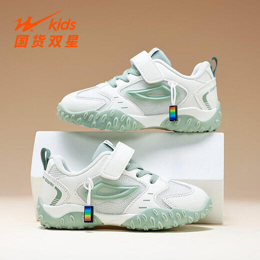 Double Star (shuangxing) Double Star Children's Sports Shoes Boys' Shoes 2026 Spring and Autumn New Style Mesh Breathable Casual Forrest Gump Shoes for Large Children 90248-1 Meter Light Green (Mesh Breathable) 37 Inner Length of Shoe Approximately 23.5cm