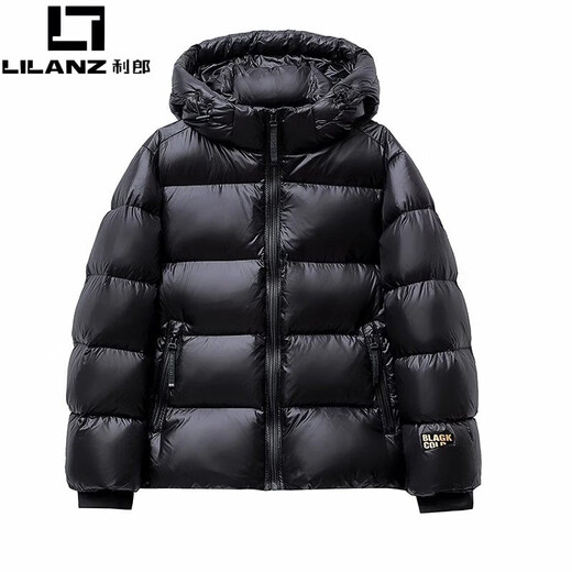 LILANZ High-end Winter Black Gold Down Jacket Men's Short Winter Couple Couple Mid-Length Goose Down Jacket Women's Jacket Winter Black Short High Quality 90 Goose Down S 80-100Jin Jin is equal to 0.5 kg