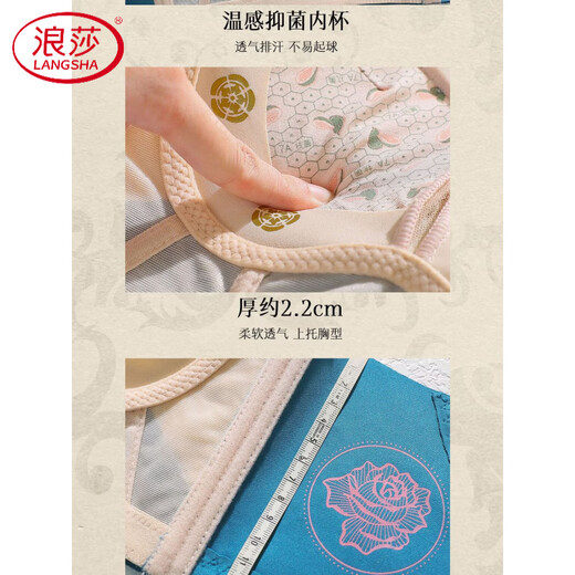 LangSha Beauty Salon Adjustable Anti-expansion Embroidered Underwear Women's Push Up Small Breasts Thick Showing Large Side Breasts No Wires Bra Peacock Skin 75A 34B